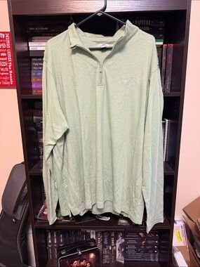 Men's Light Green Quarter-Zip Pullover Sweatshirt